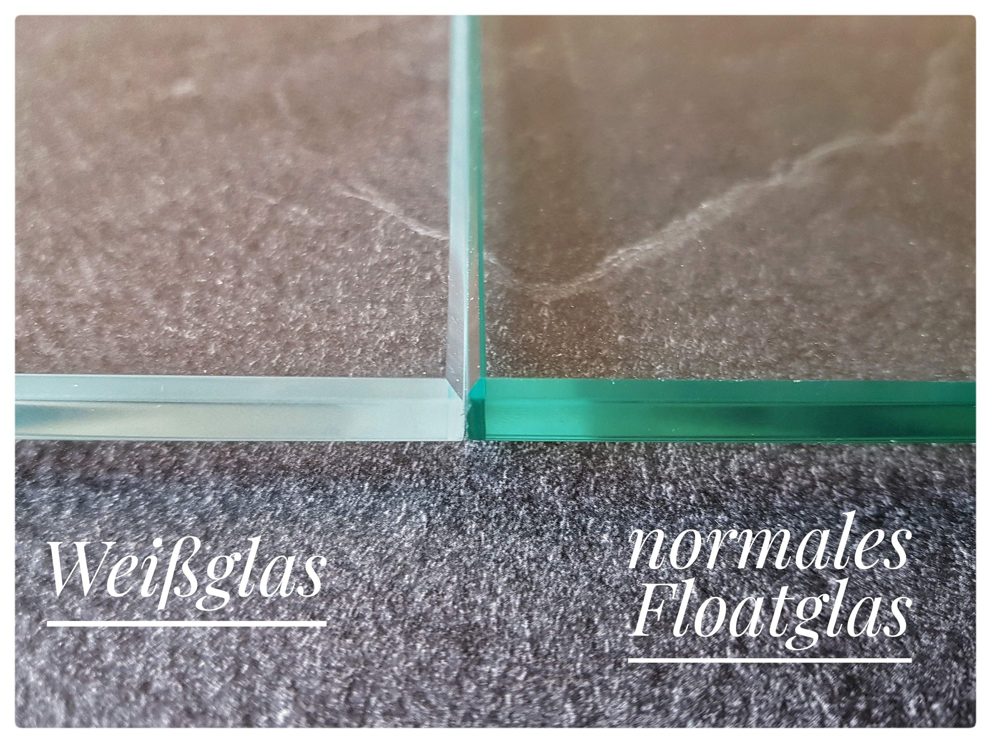 Mehrpreis für Weißglas (nahezu farbneutrales Glas ohne Grünstich)