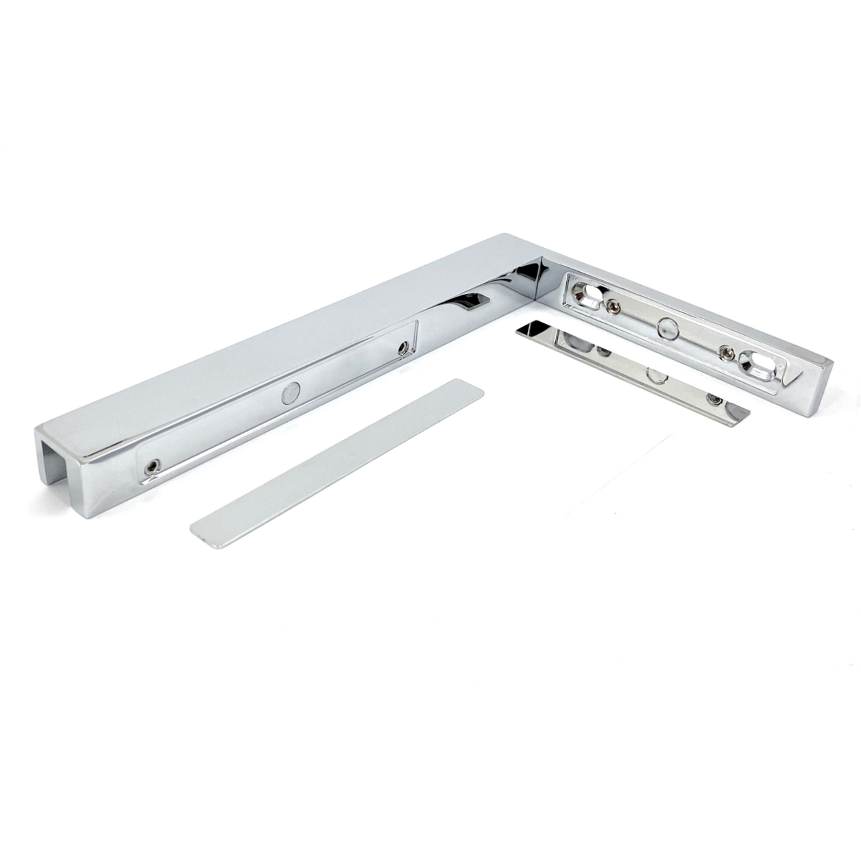 Glas-Wand 90° Winkelstabilisator für Duschabtrennungen ohne Glasbohrung, Chrom