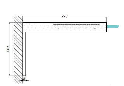 Glas-Wand 90° Winkelstabilisator für Duschabtrennungen ohne Glasbohrung, Schwarz