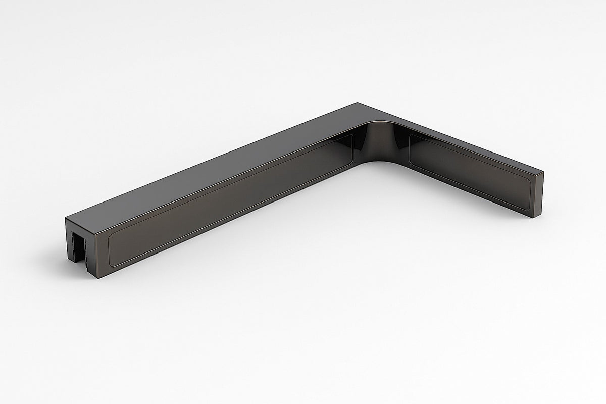 90° Stabilisierungswinkel 220 mm – für freistehende Glaswände ohne Glasbohrung, Graphit