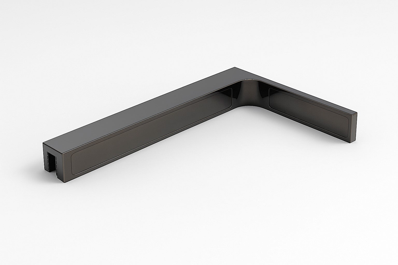 90° Stabilisierungswinkel 220 mm – für freistehende Glaswände ohne Glasbohrung, Graphit