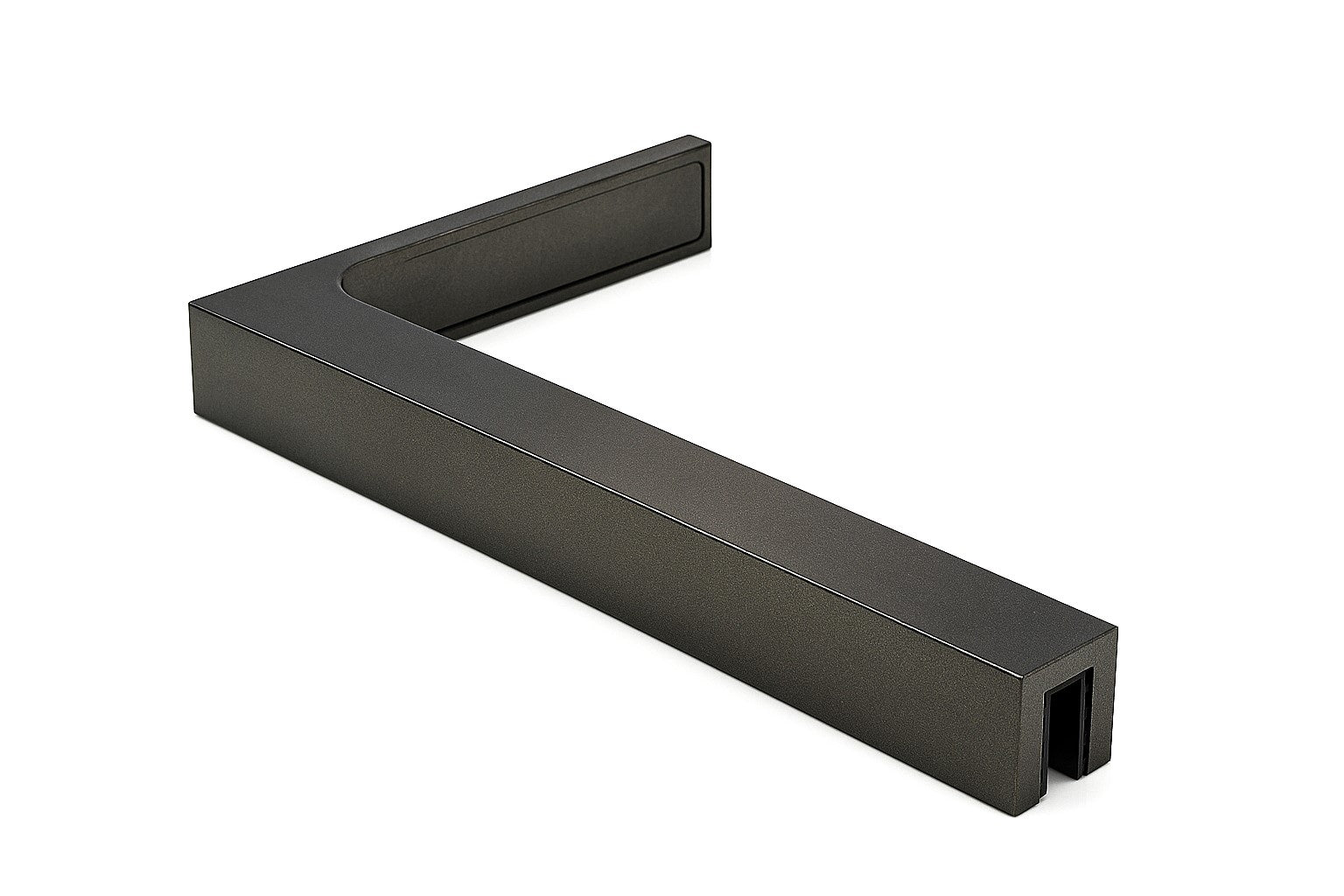 90° Stabilisierungswinkel 220 mm – für freistehende Glaswände ohne Glasbohrung, Graphit