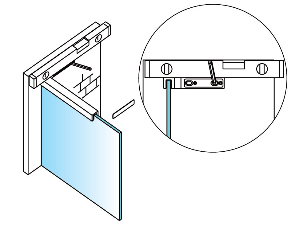 90° Stabilisierungswinkel 220 mm – für freistehende Glaswände ohne Glasbohrung