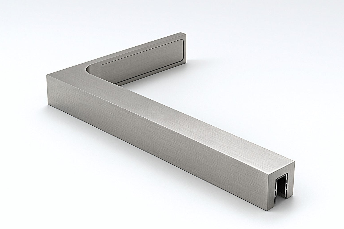 90° Stabilisierungswinkel 220 mm – für freistehende Glaswände ohne Glasbohrung