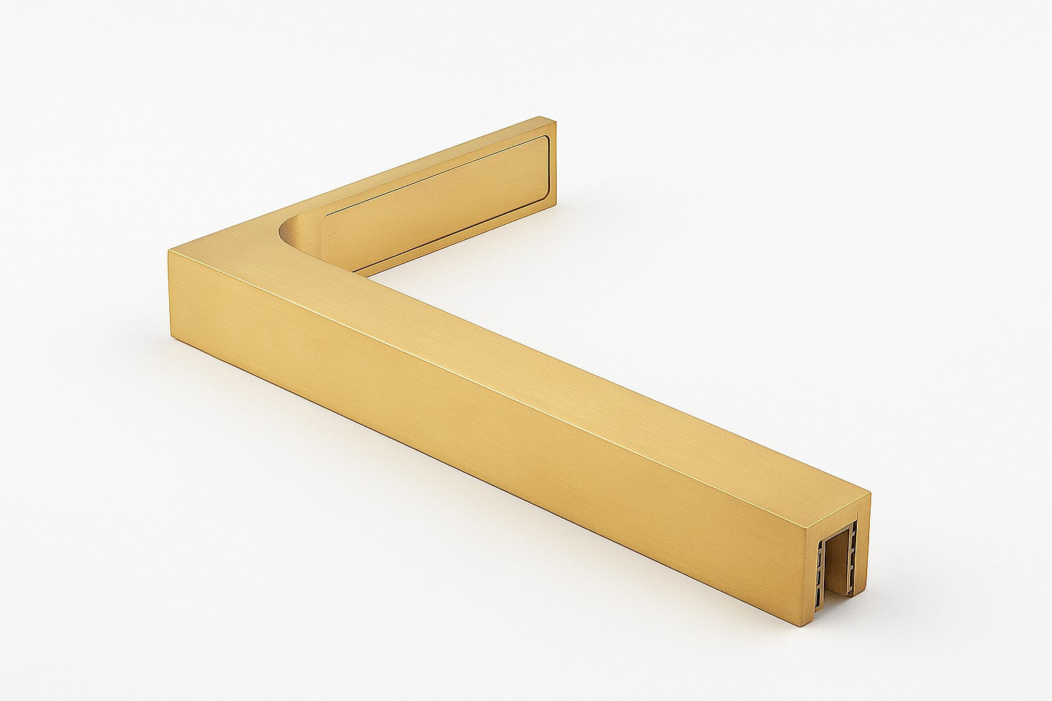 90° Stabilisierungswinkel 220 mm – für freistehende Glaswände ohne Glasbohrung, Gold glanz