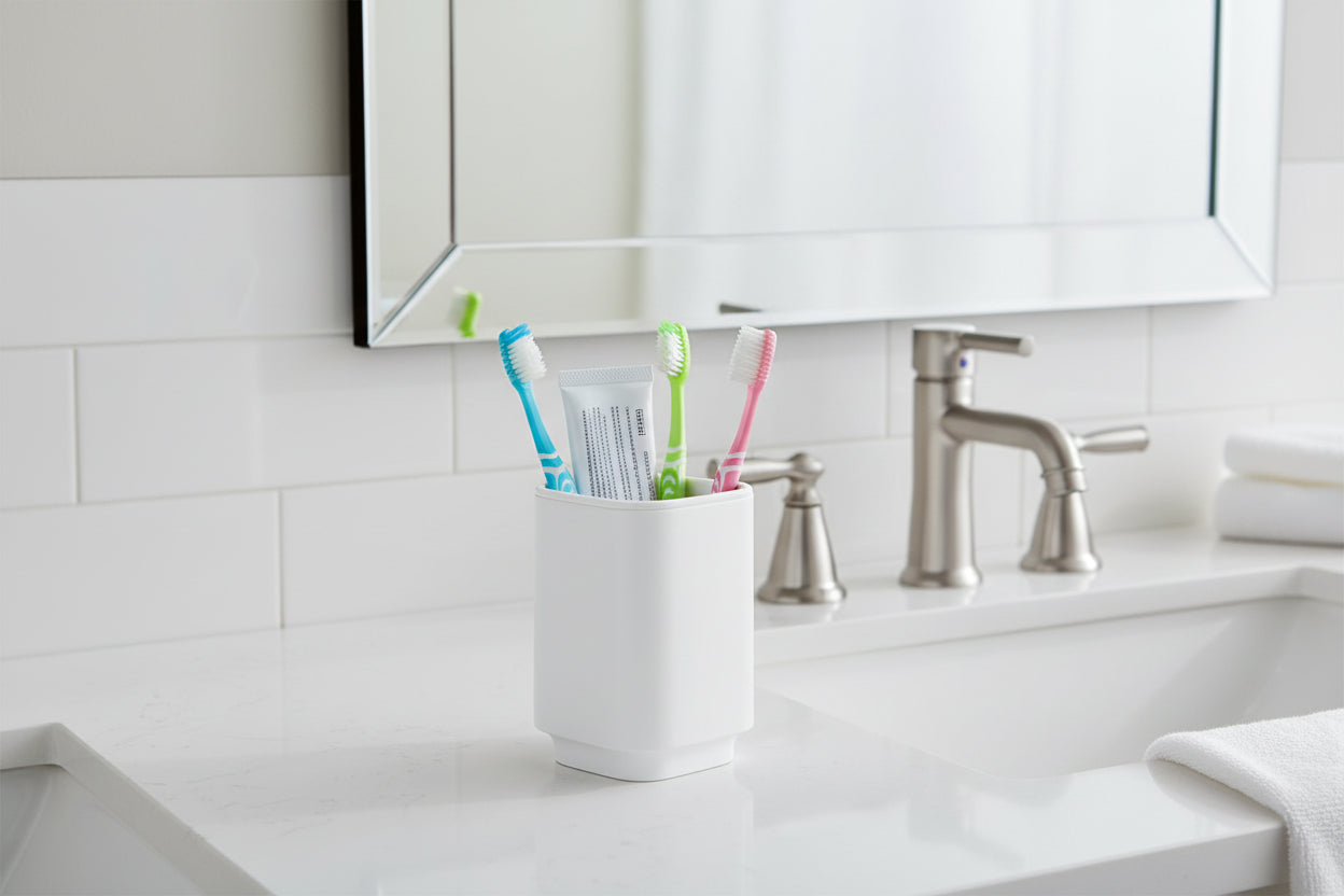 SATIN SQUARE Zahnputzbecher – minimalistisches Design für ein aufgeräumtes Bad