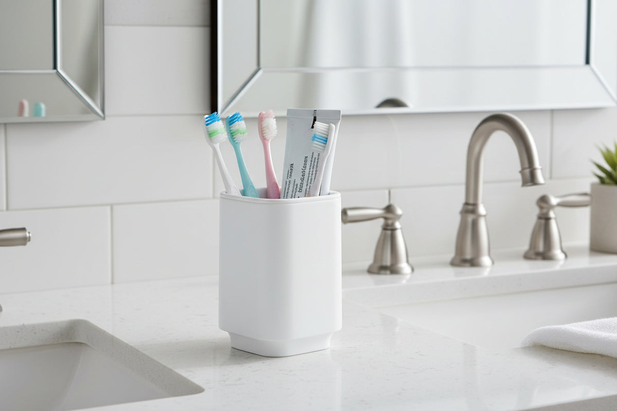 SATIN SQUARE Zahnputzbecher – minimalistisches Design für ein aufgeräumtes Bad