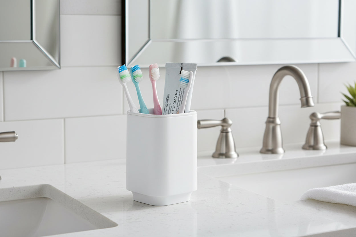 SATIN SQUARE Zahnputzbecher – minimalistisches Design für ein aufgeräumtes Bad