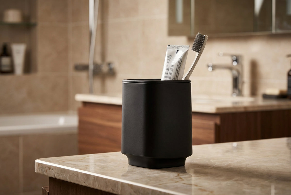 SATIN SQUARE Zahnputzbecher – minimalistisches Design für ein aufgeräumtes Bad