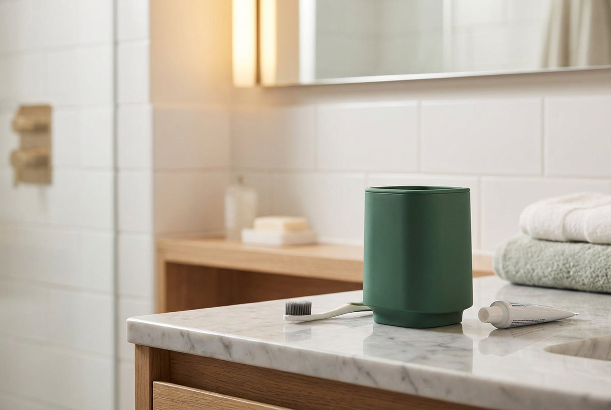SATIN SQUARE Zahnputzbecher – minimalistisches Design für ein aufgeräumtes Bad