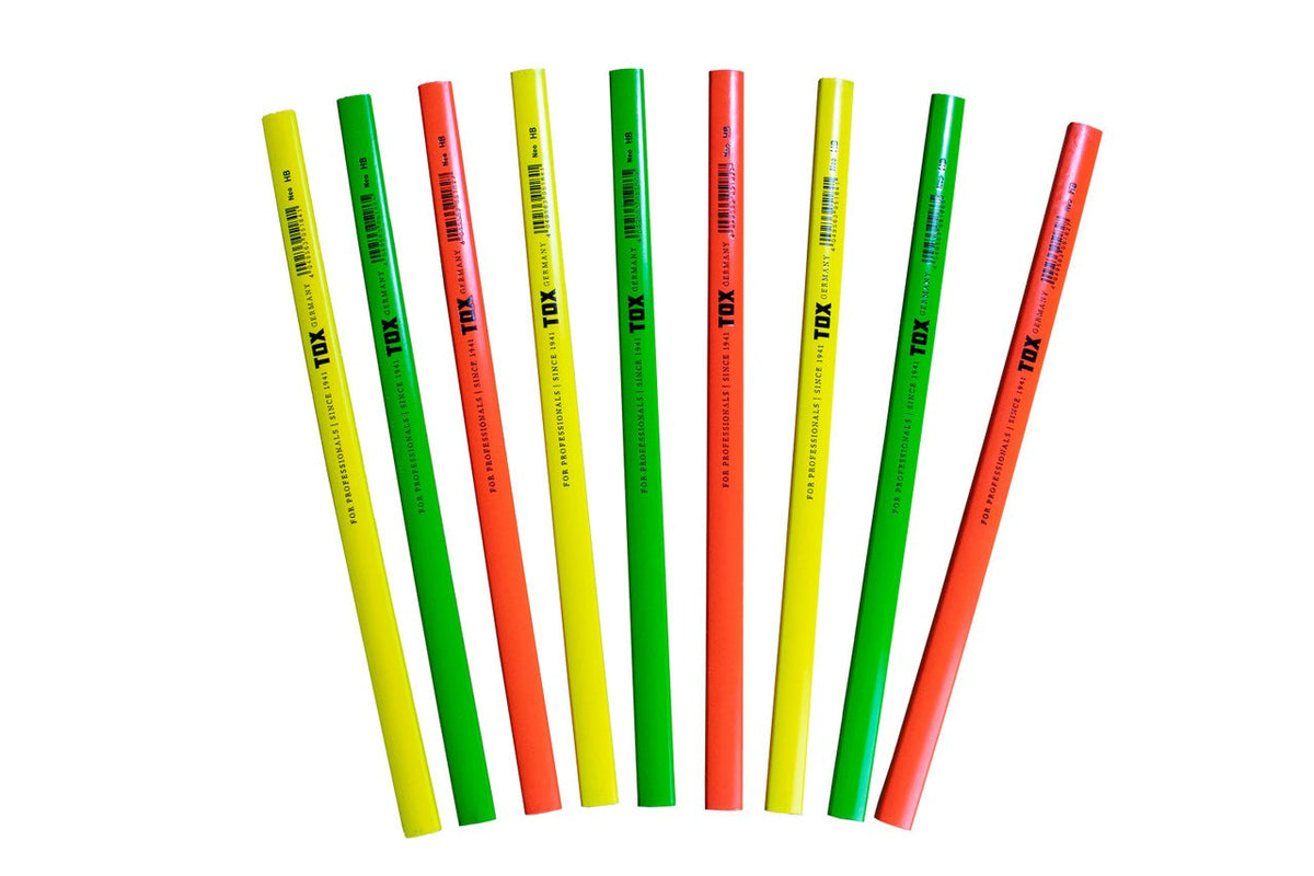 TOX Zimmermanns-Bleistift Neon – 250 mm, Härtegrad HB