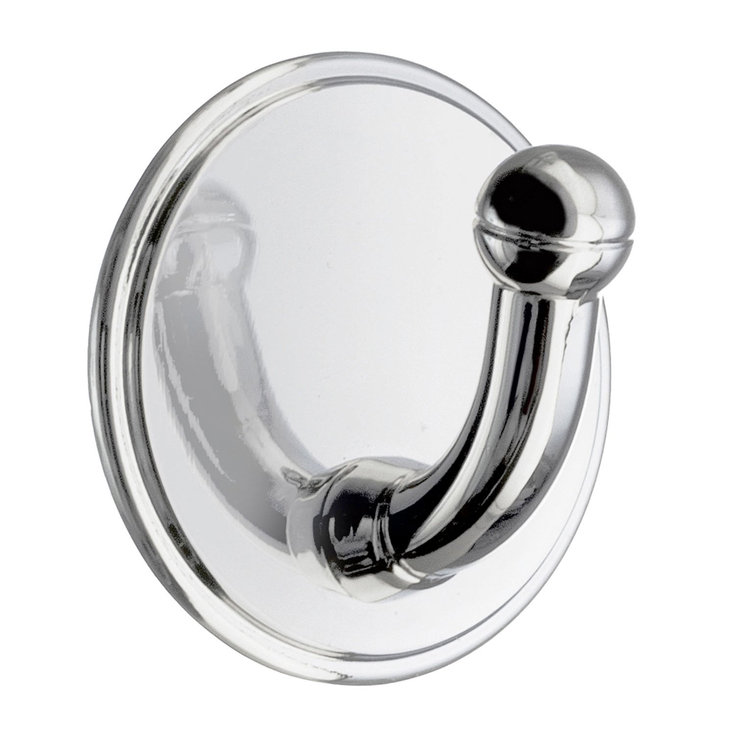 Selbstklebender Design-Einzelhaken rund, Chrom poliert
