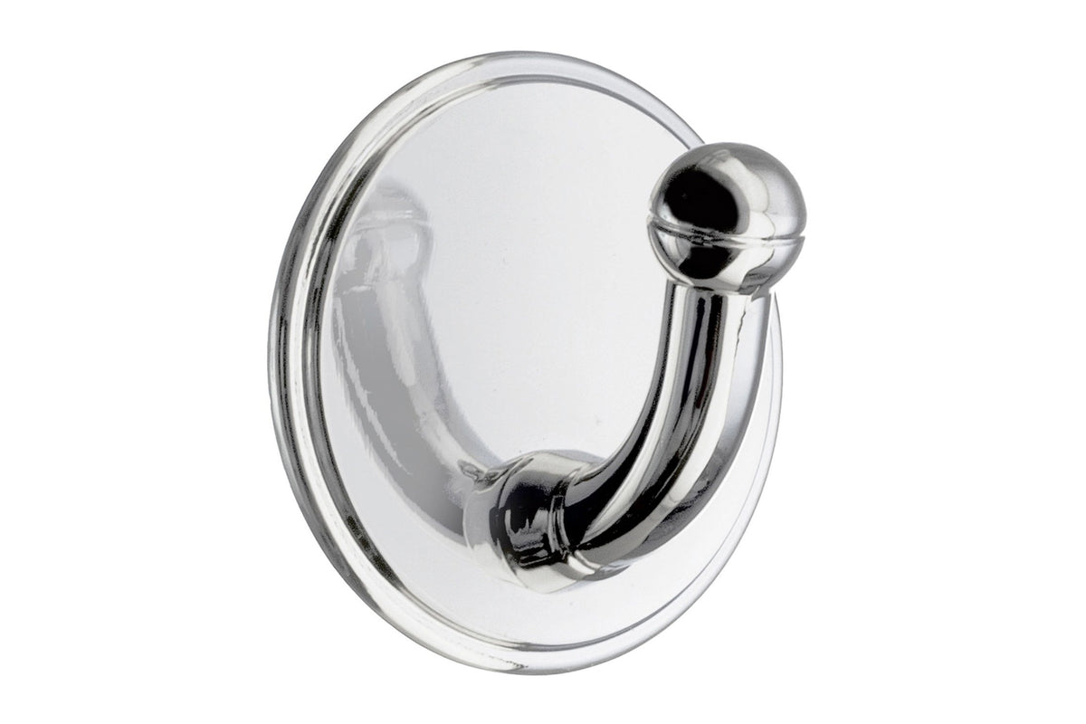 Selbstklebender Design-Einzelhaken rund, Chrom poliert