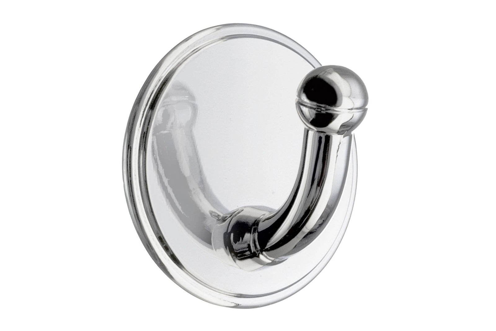 Selbstklebender Design-Einzelhaken rund, Chrom poliert