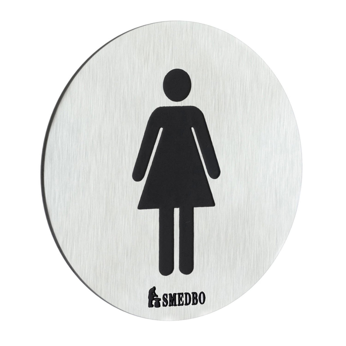 WC-Schild Damen Edelstahl gebürstet selbstklebend