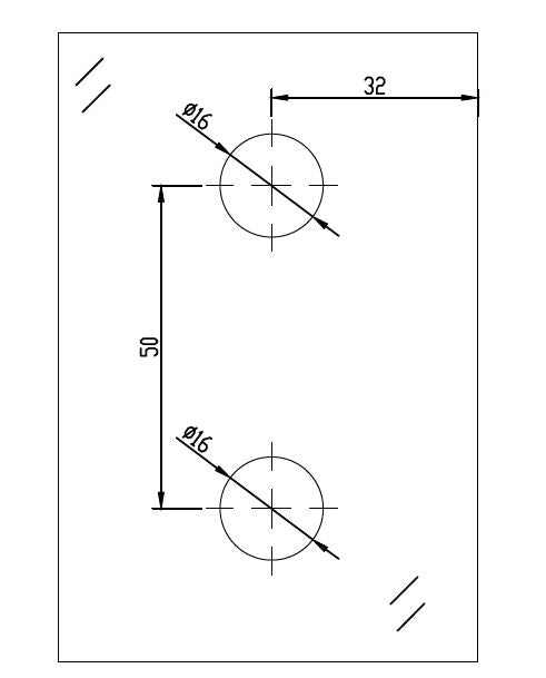 ALTEA Duschtürband 90° Bohrschema