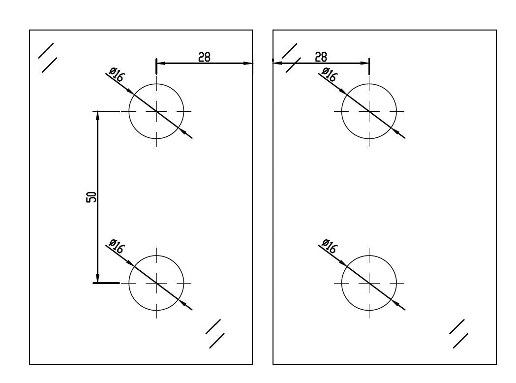 ALTEA Duschtürband 180° Bohrschema