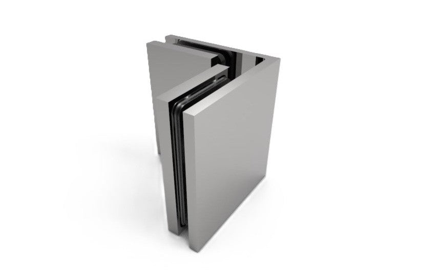 Bellagio Winkelverbinder 90° Glas-Glas BEL090 – Messing, 8/10 mm ESG
