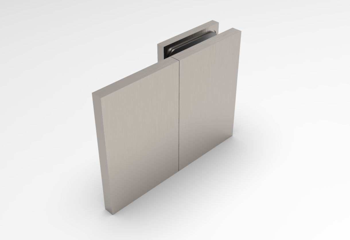 Bellagio Verbinder Glas-Wand 180° in Edelstahl gebürstet matt