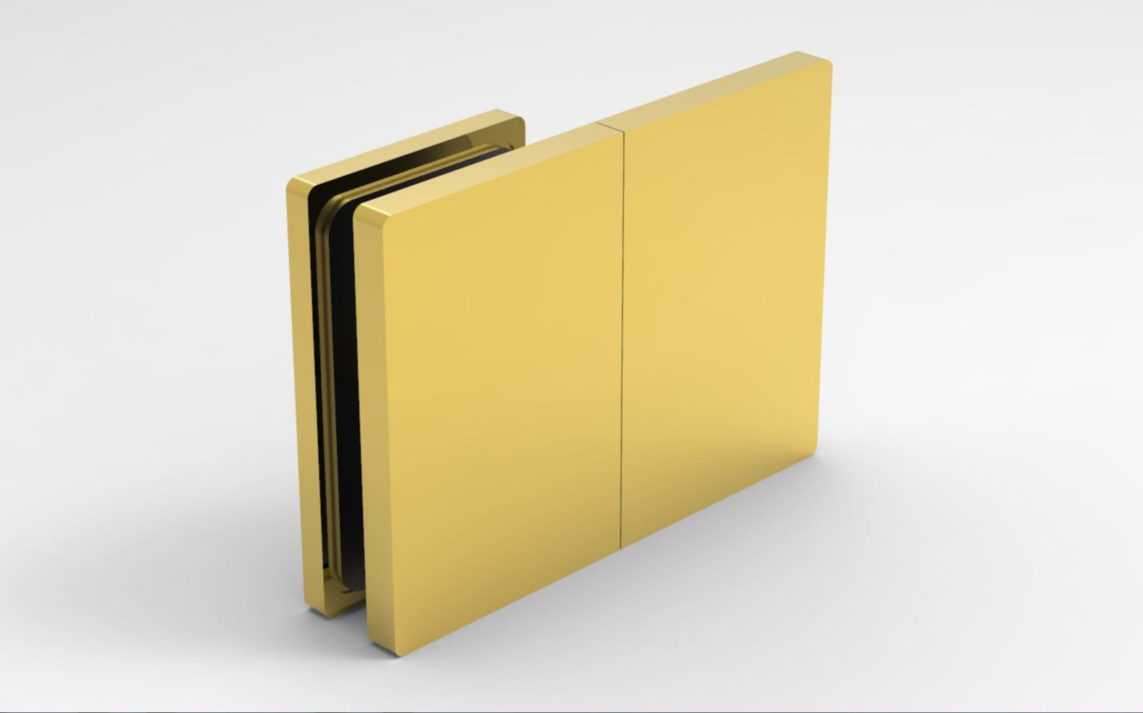 Bellagio Verbinder Glas-Wand 180° in Messing poliert glänzend (goldfarbig)