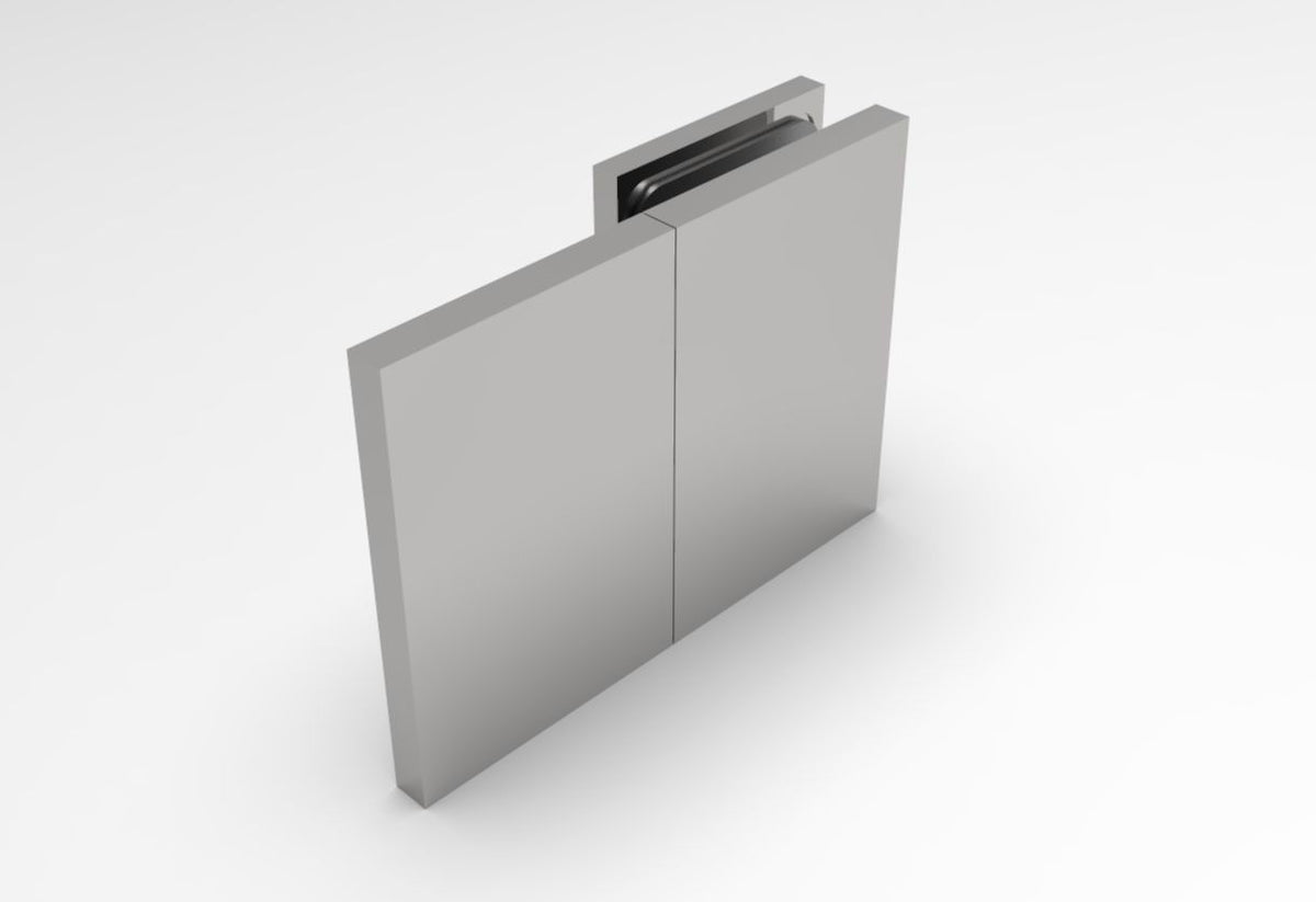 Bellagio Verbinder Glas-Wand 180° in Chrom poliert glänzend