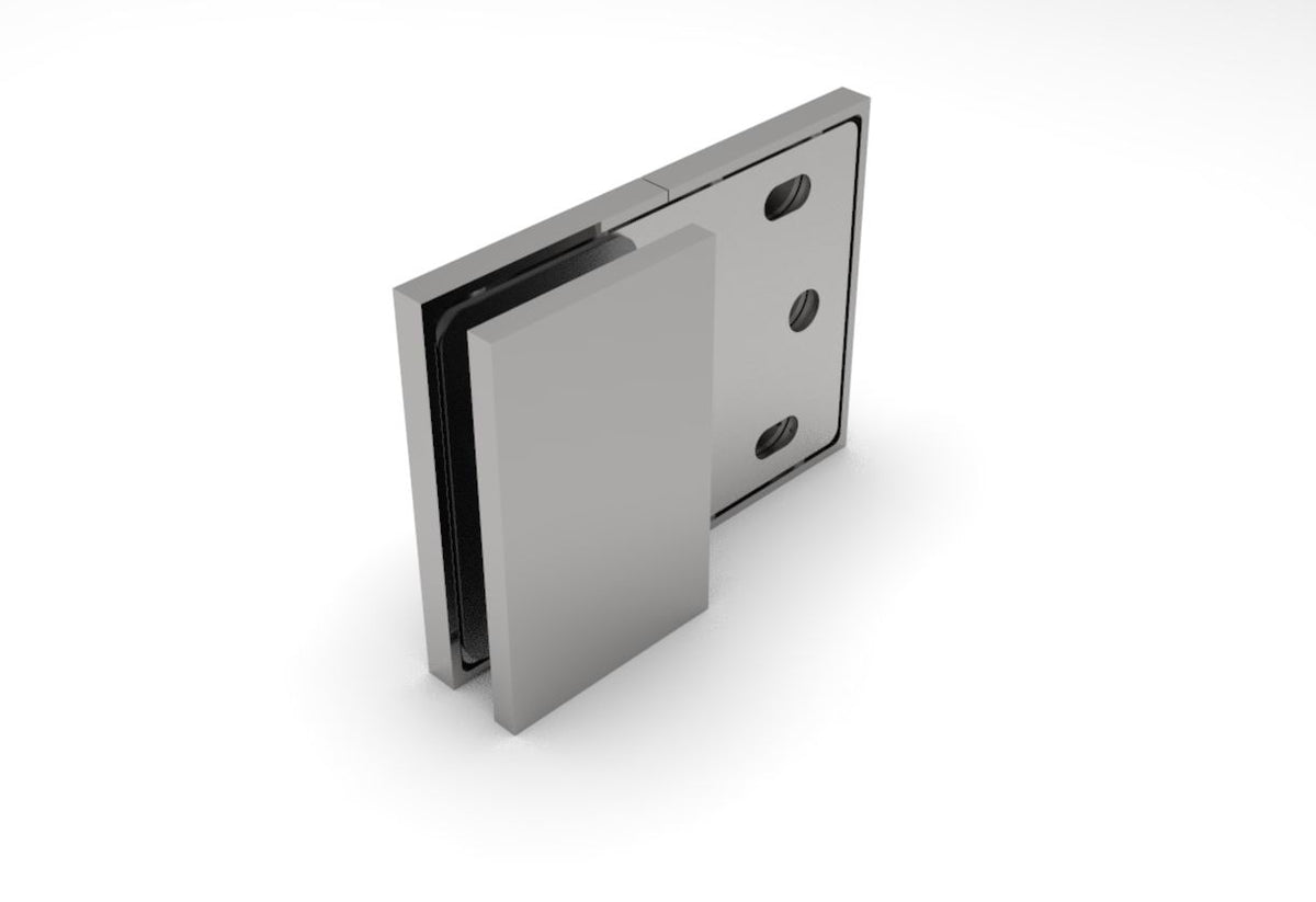 Bellagio Verbinder Glas-Wand 180° in Chrom poliert glänzend, Ansicht 2