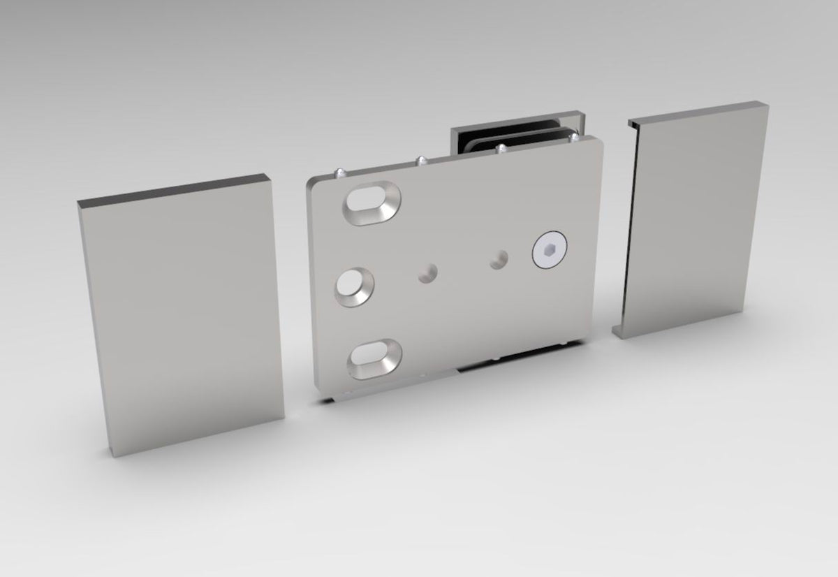 Bellagio Verbinder Glas-Wand 180° in Chrom poliert glänzend, Ansicht 3
