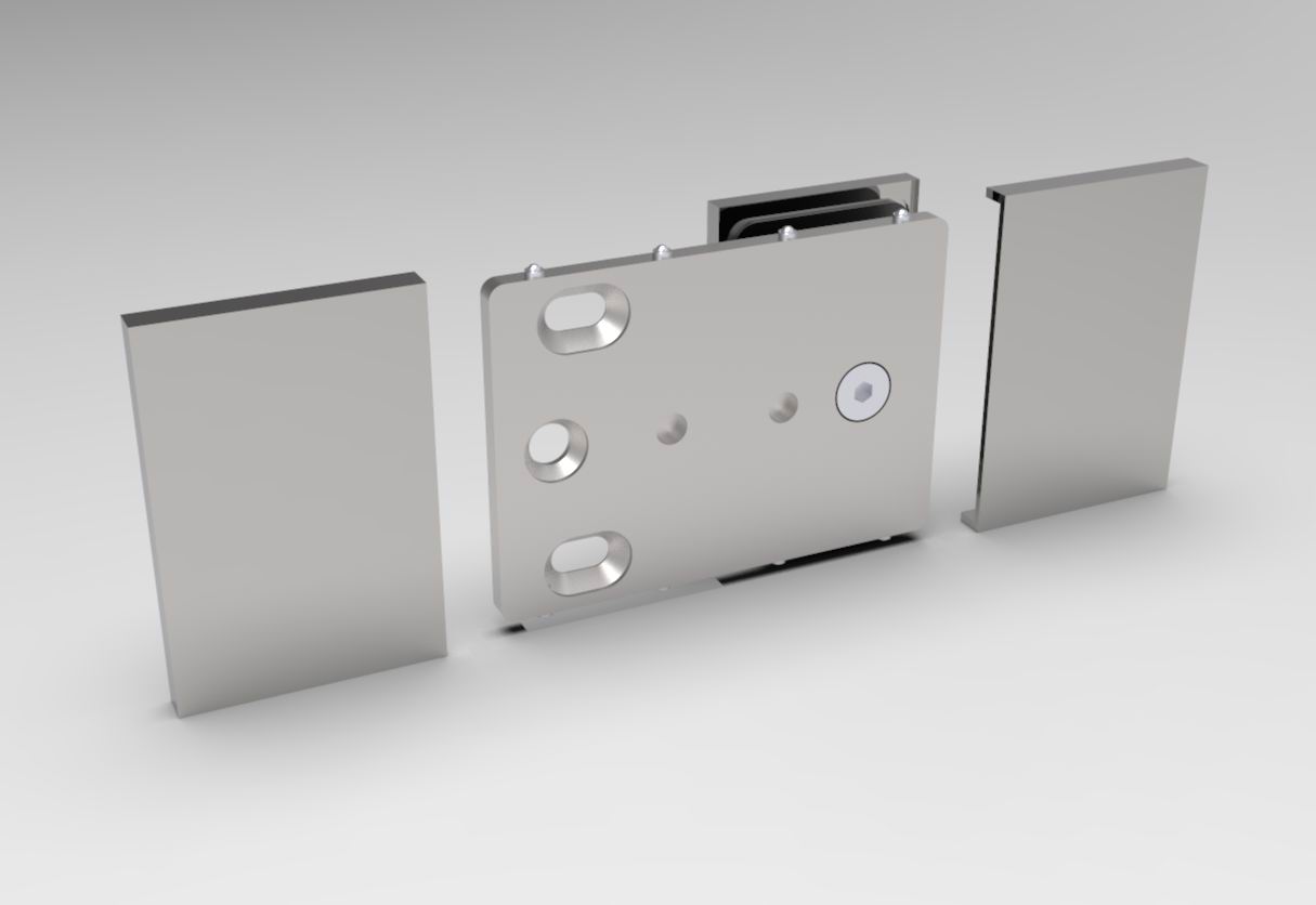 Bellagio Verbinder Glas-Wand 180° in Chrom poliert glänzend, Ansicht 3