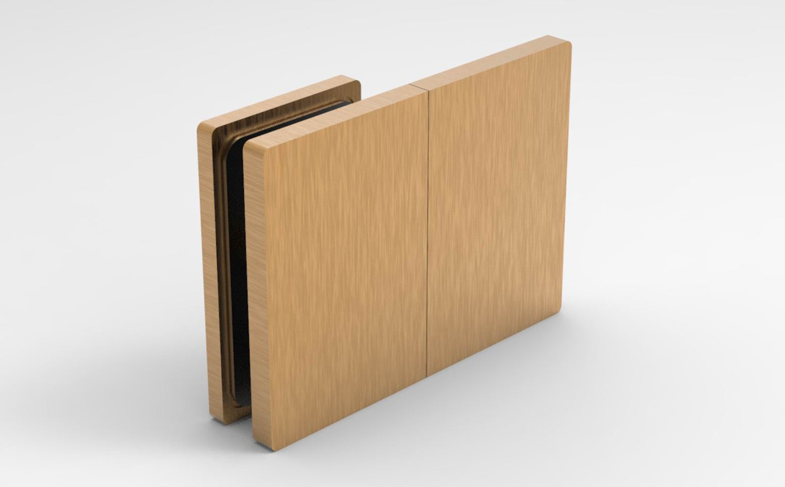 Bellagio Verbinder Glas-Wand 180° in Kupfer gebürstet