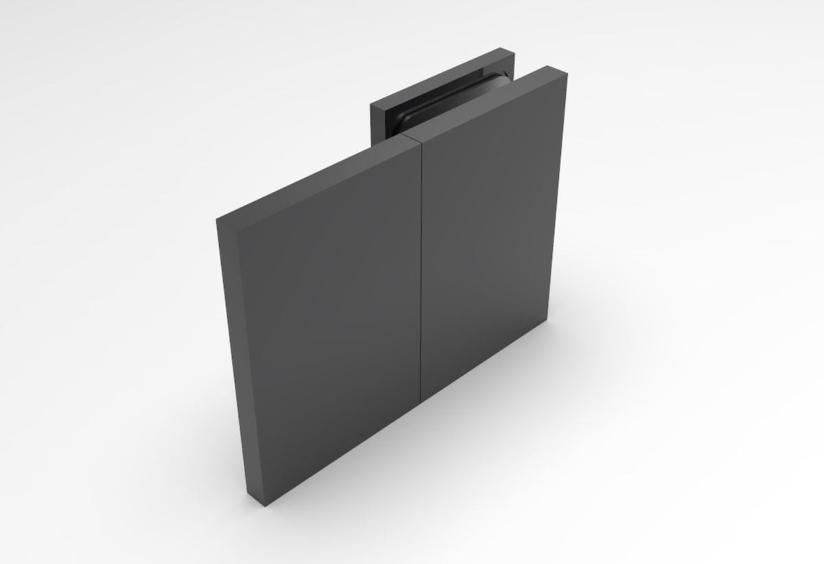 Bellagio Verbinder Glas-Wand 180° in Schwarz matt