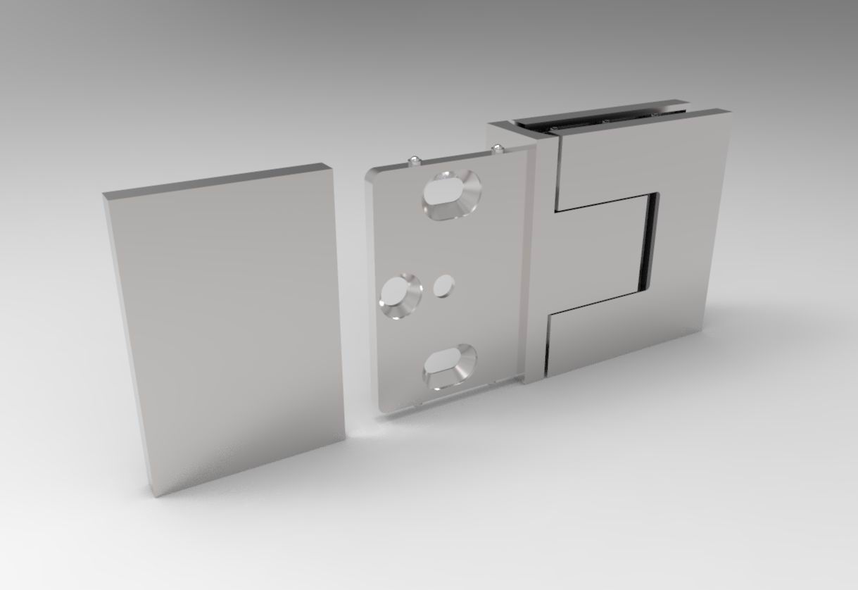 Bellagio Pendeltürband 180° Glas-Wand BEL354 in Chrom poliert glänzend, Ansicht 4