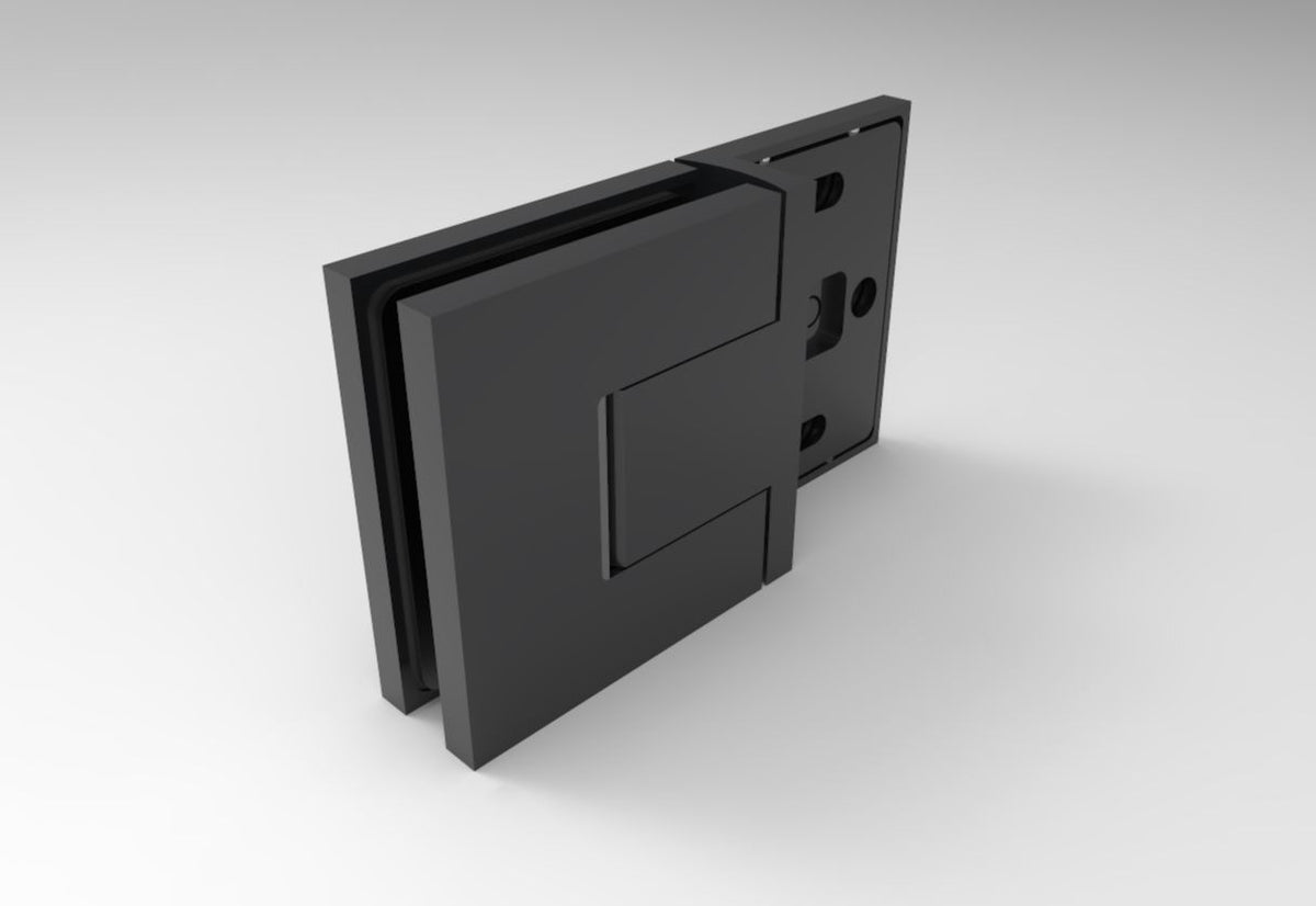 Bellagio Pendeltürband 180° Glas-Wand BEL354 in Schwarz matt, Ansicht 2
