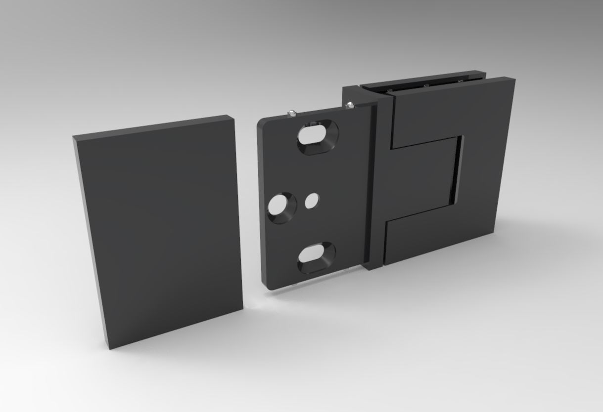 Bellagio Pendeltürband 180° Glas-Wand BEL354 in Schwarz matt, Ansicht 4