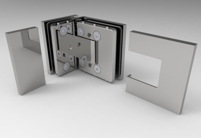 Bellagio Pendeltürband 90° Glas-Glas – 8/10 mm ESG, 50 kg, einstellbar – Art.Nr. BEL392