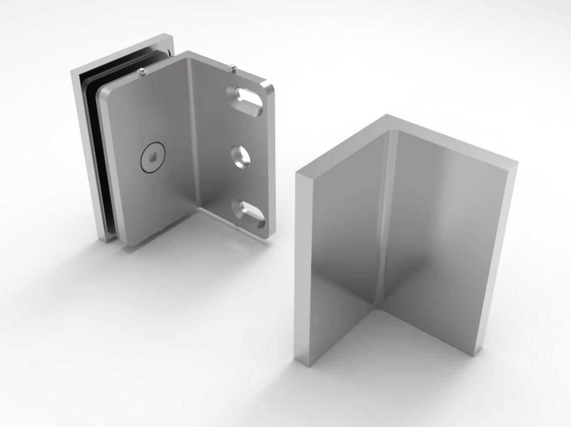 Bellagio Winkelverbinder Glas-Wand 90°, BEL90S, Chrom
