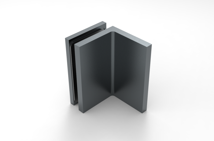 Bellagio Winkelverbinder Glas-Wand 90°, BEL90S, Graphit
