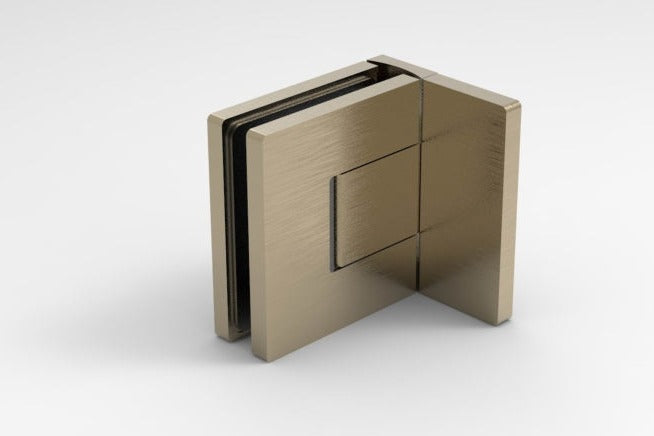 Bellagio Pendeltürband 90° Glas-Wand in Bronze-goldfarbig