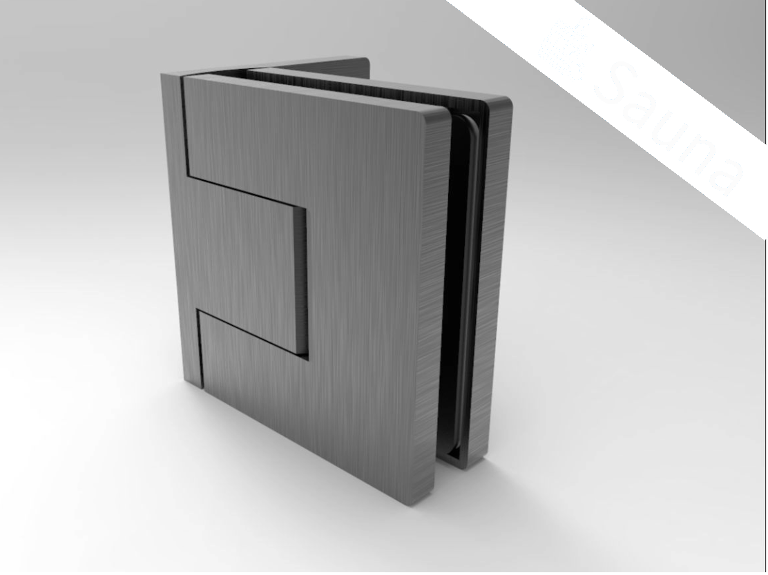 Pendeltürband Sauna 90° Glas-Wand in Graphit gebürstet matt
