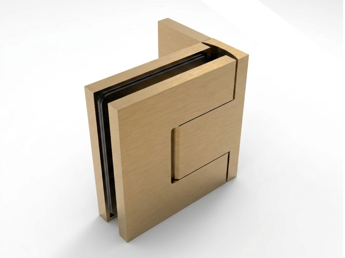 Pendeltürband Sauna 90° Glas-Wand in Gold Bronze