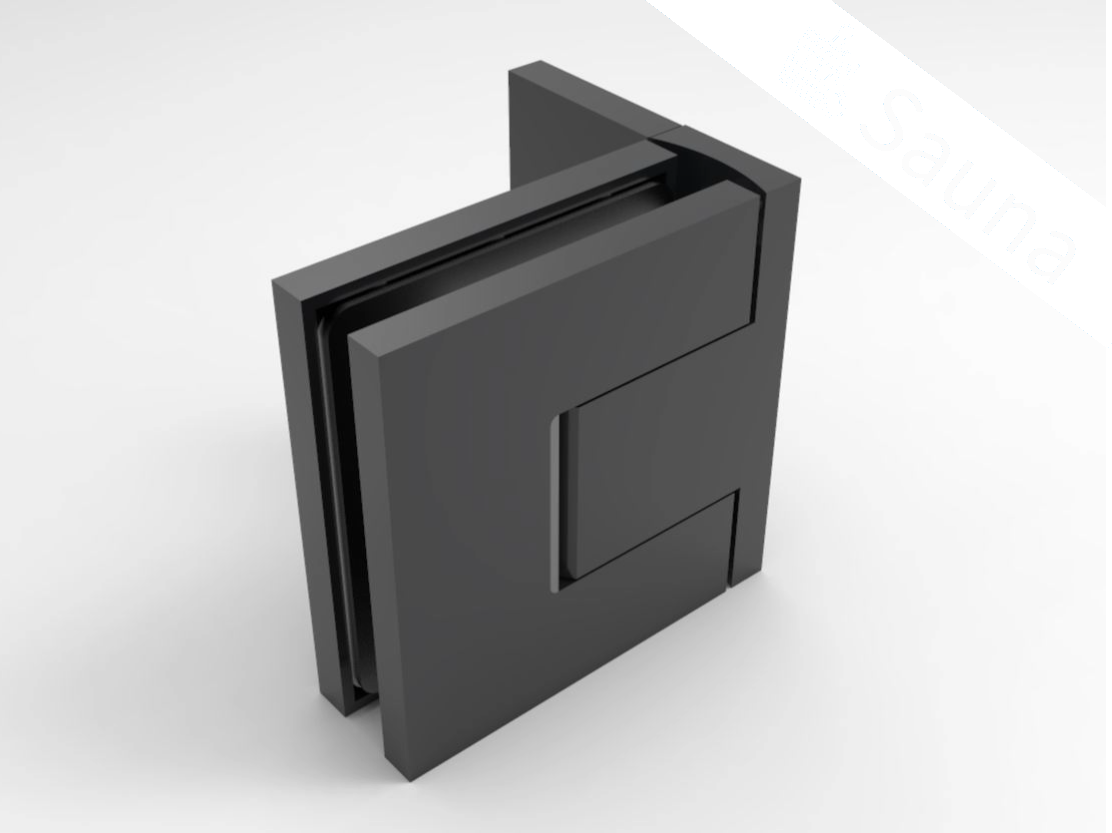 Pendeltürband Sauna 90° Glas-Wand in Schwarz matt