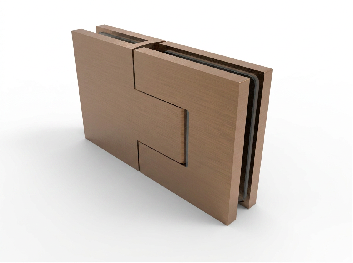 Pendeltürband Sauna 180° Glas-Glas in Bronze gebürstet