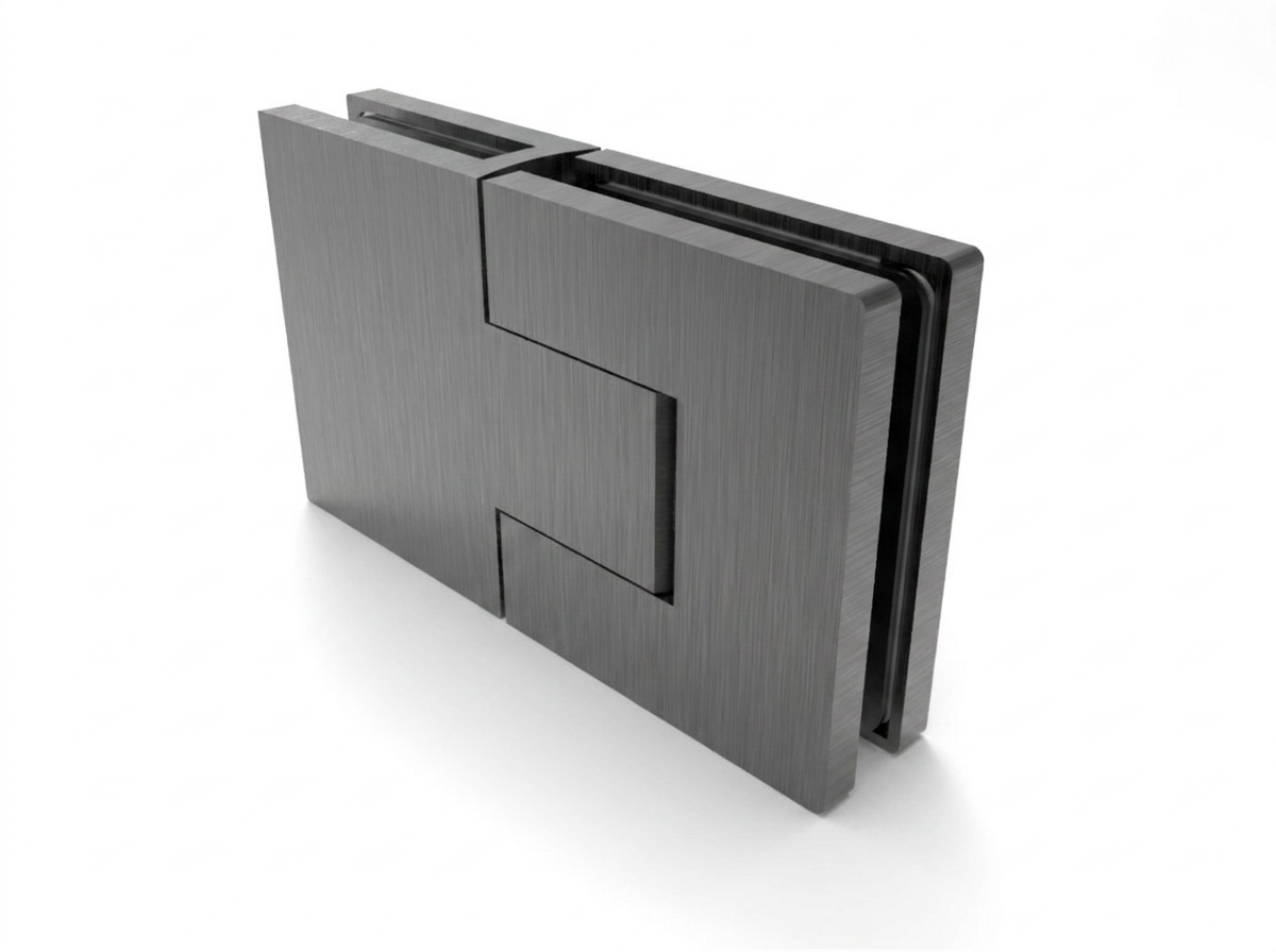 Pendeltürband Sauna 180° Glas-Glas in Graphit gebürstet matt
