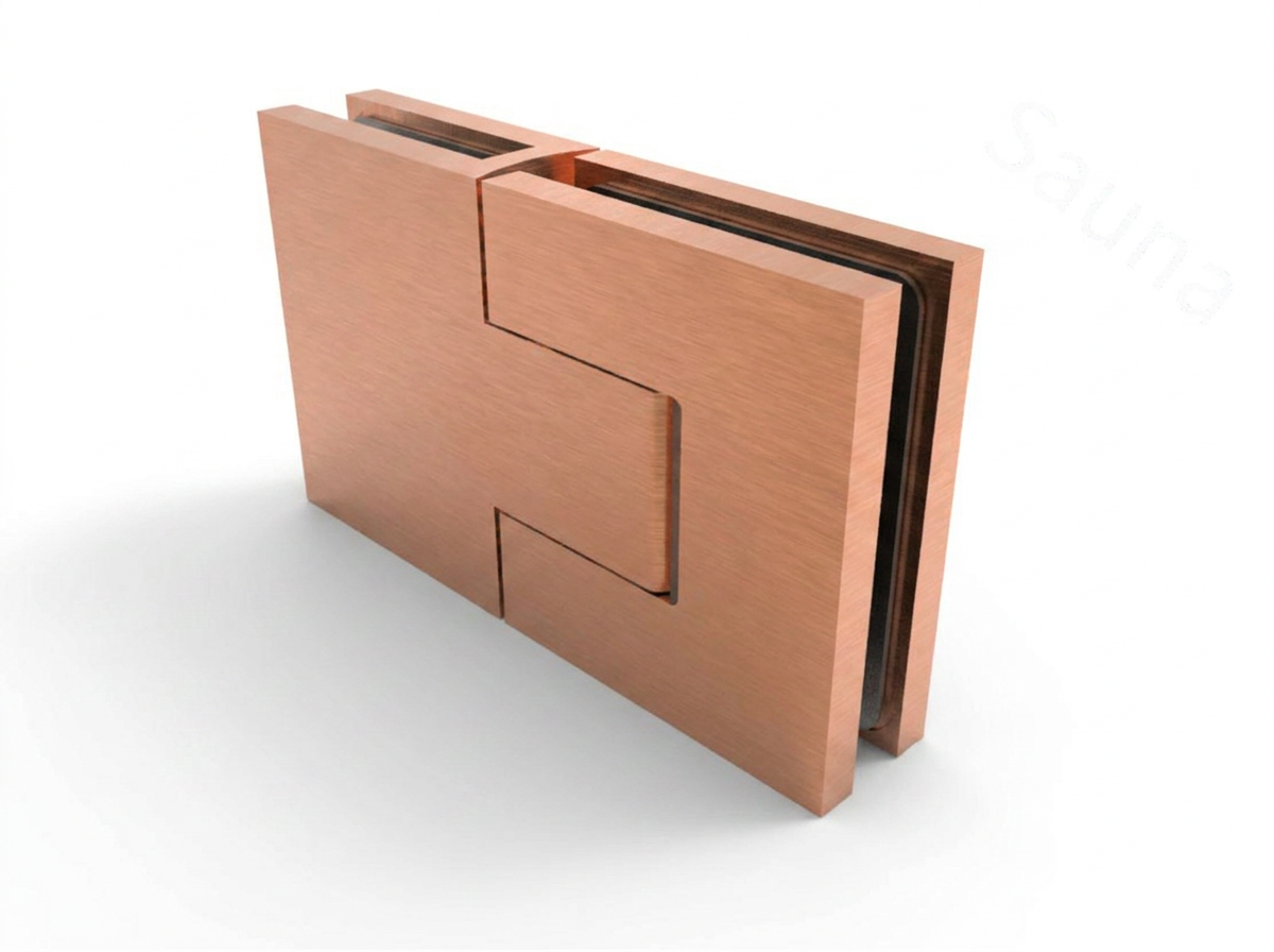 Pendeltürband Sauna 180° Glas-Glas in Kupfer gebürstet matt