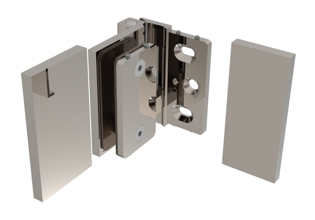 Anschlagband 90° Glas-Wand Chrom, Detailansicht