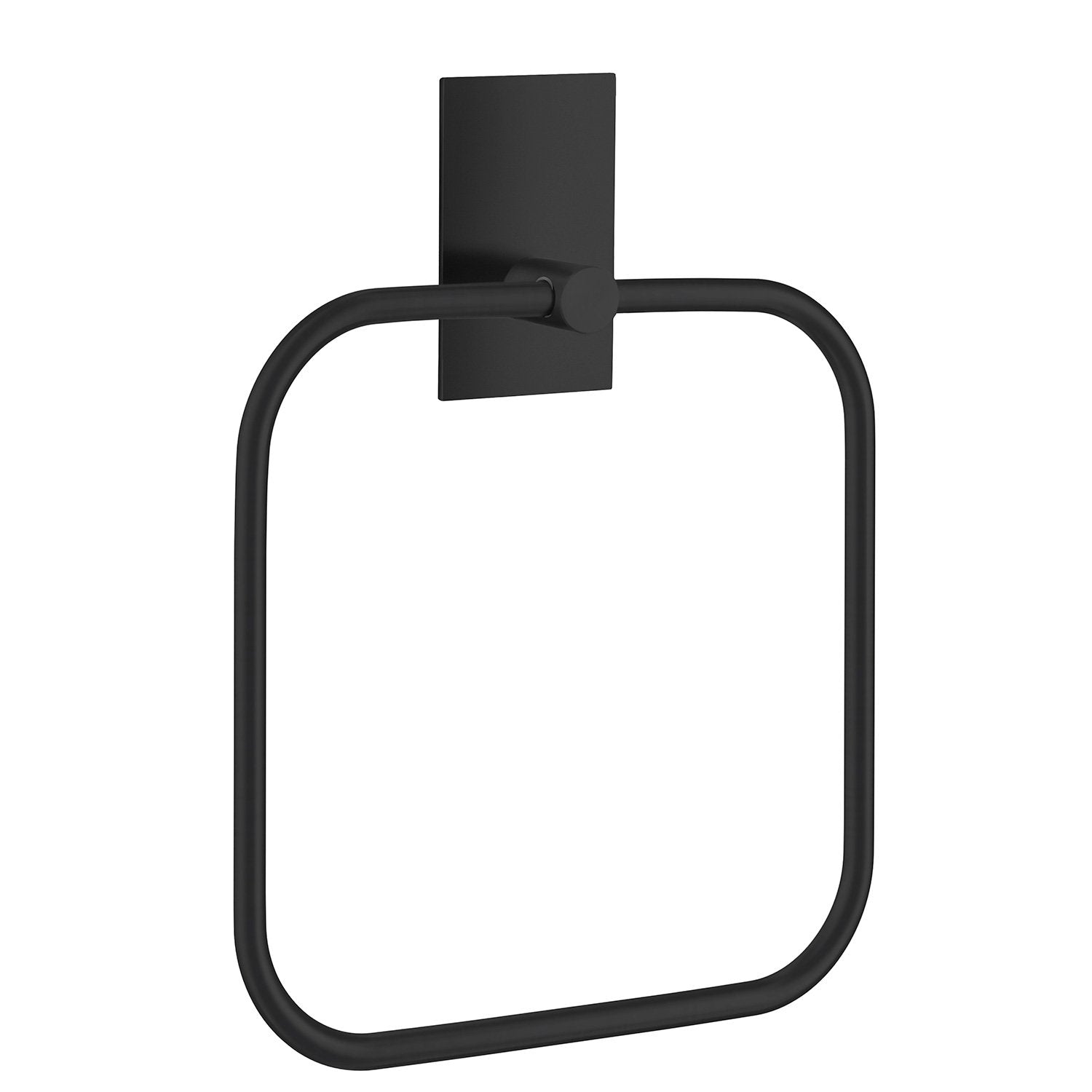Selbstklebender Handtuchring eckig, Schwarz