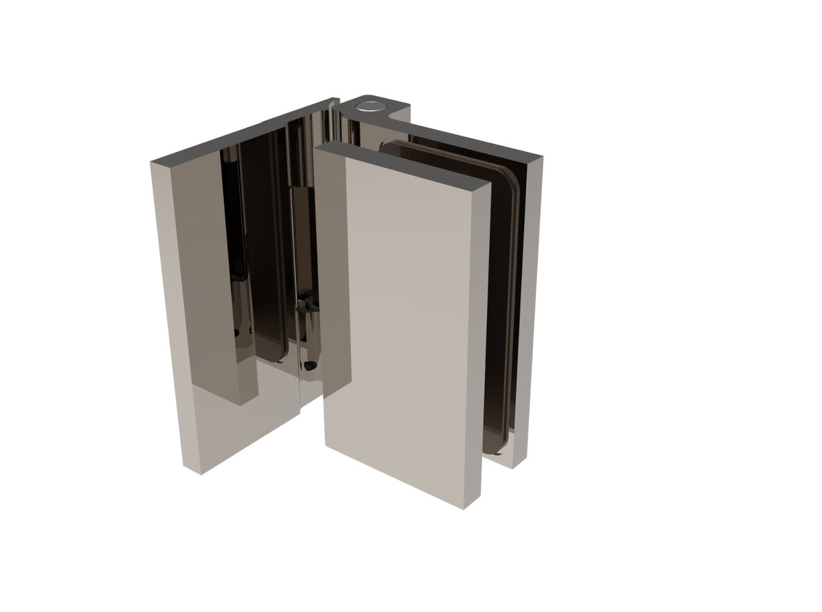 Anschlagband 90° Glas-Wand Edelstahl, Seitenansicht