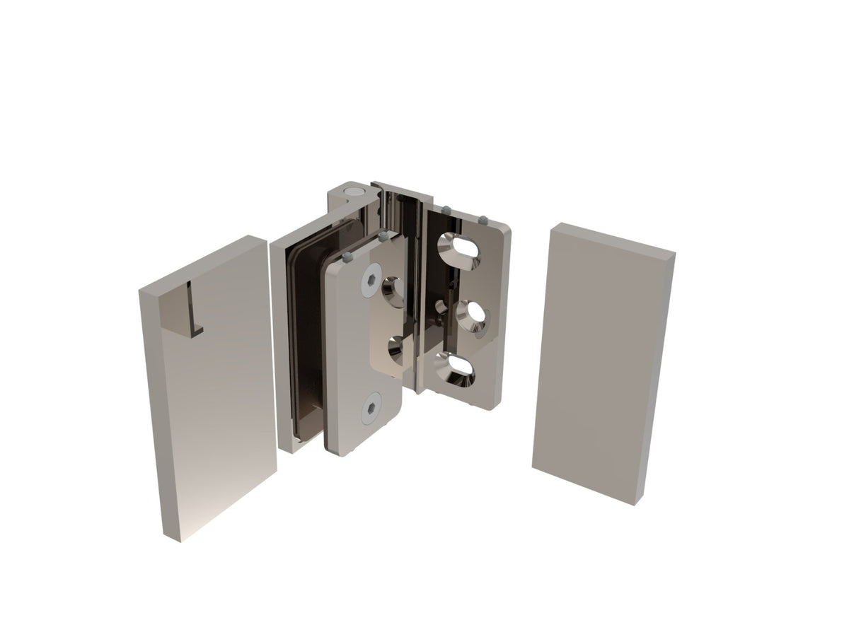Anschlagband 90° Glas-Wand Edelstahl, Detailansicht