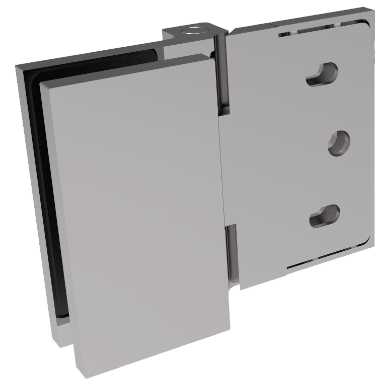 Anschlagband 180° Glas-Wand Chrom, Seitenansicht