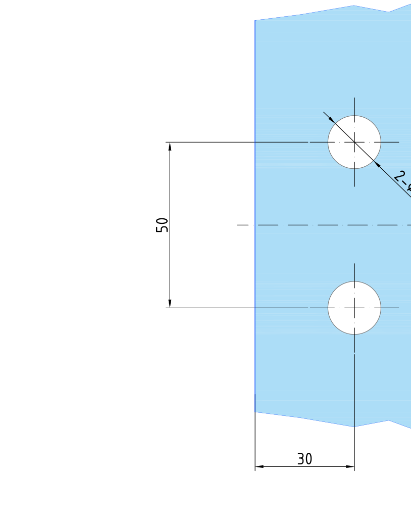 COMO Anschlagband 180° Glas-Wand, Glasausschnitt mit Dichtung, 2x ø16 mm, Bohrabstand 30 und 50 mm, Art.Nr. COM054