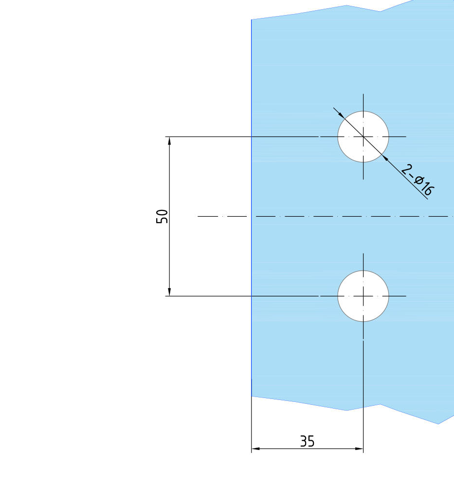 COMO Anschlagband 180° Glas-Wand, Glasausschnitt ohne Dichtung, 2x ø16 mm, Bohrabstand 35 und 50 mm, Art.Nr. COM054